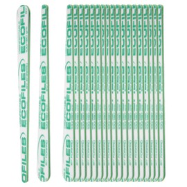 ForPro Professional Collection Tapered ECOFILES, Eco-Friendly Manicure and Pedicure Foam Board Nail File, 100/180 Grit, Green, 20-Count