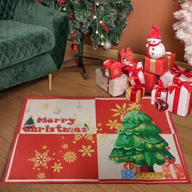 FOSDICK Christmas Door Mat, Christmas Doormat, Christmas Welcome Mat, Christmas Rug Carpet, Christmas Door Mat Outdoor Non-Slip, Christmas Decoration for Indoor Outdoor 40x60cm