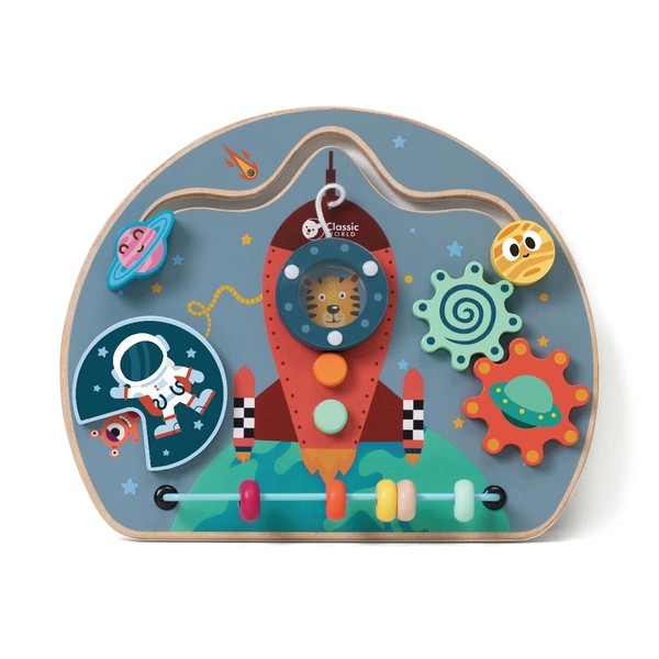 Classic World Rocket Busy Board - Includes Turning Blocks, Gears,