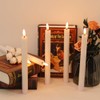 Wondise White Flameless Taper Candles with Timer, 6 Pack Battery