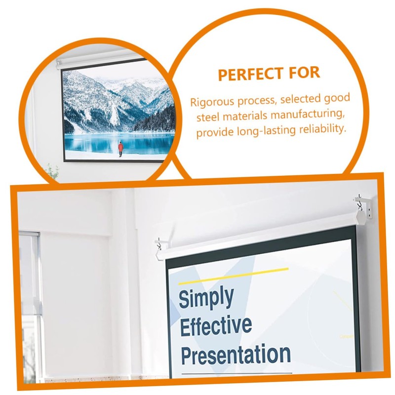 TEHAUX 1Set Ceiling Mount Projector Screen Hook Bracket Shaped Wall
