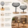 Modern Metal Candle Holders Set of 2, Elegant Black &