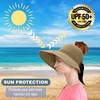 Visera de paja para mujer, sombrero de playa con protección