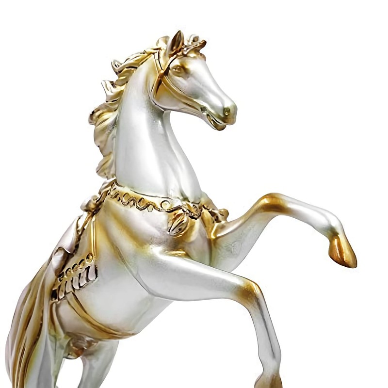 DreamsEden Rearing Horse Statue Sculpture Standing on Coins, 12.5" H