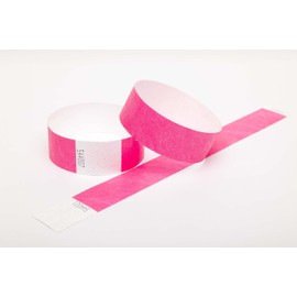 UK Wristbands Ltd - Tyvek Paper Security Event Wristbands 100 Pack (Neon Pink, 3/4" (19mm))