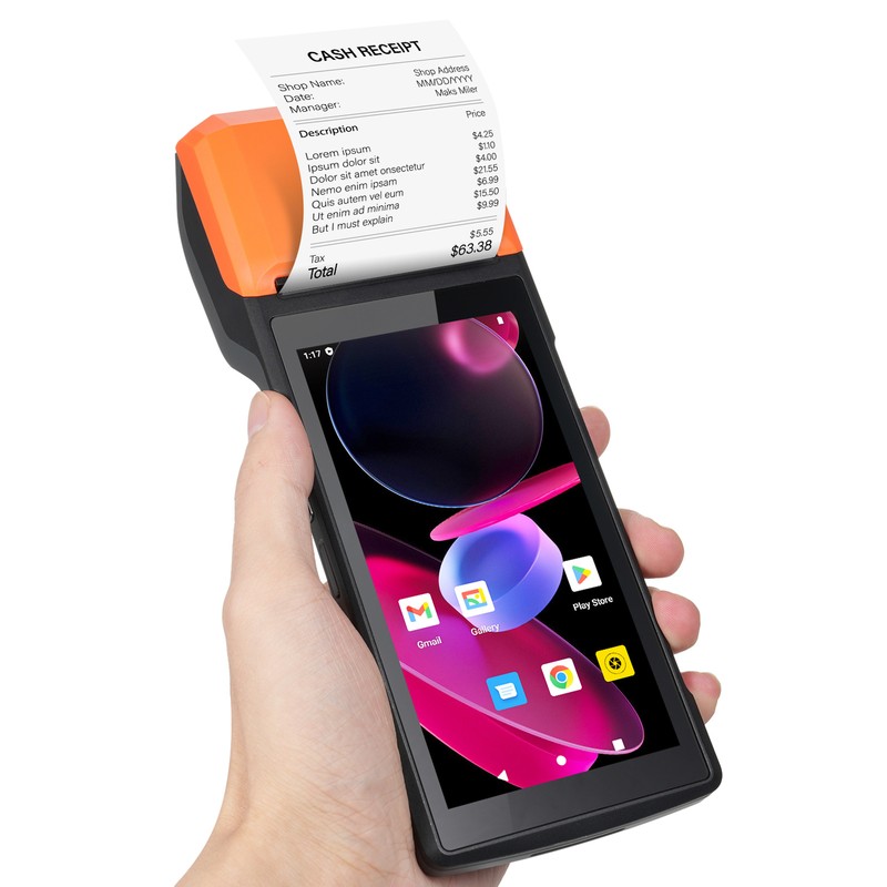 Handheld Android 13.0 POS Receipt Printer PDA Terminal Support 1D