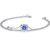 Women's Bracelet, 12 Months, Birthstone, 2 Row Bracelet, Flowers, Silver,
