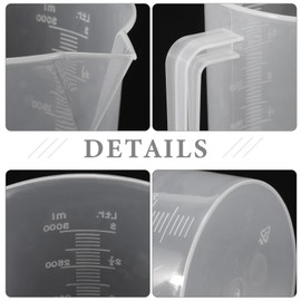 Alipis Measure Pitcher 3000ml Plastic Measuring Cup Graduated Mixing Pitcher for Lawn, Home Hobbies,Motor and Fluids