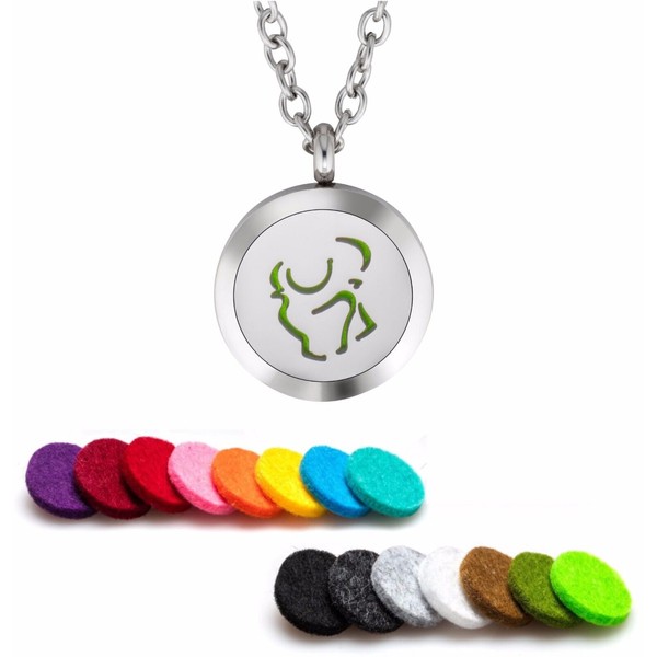 Essential Oil Diffuser Necklace Pendant Stainless Steel Zodiac Taurus