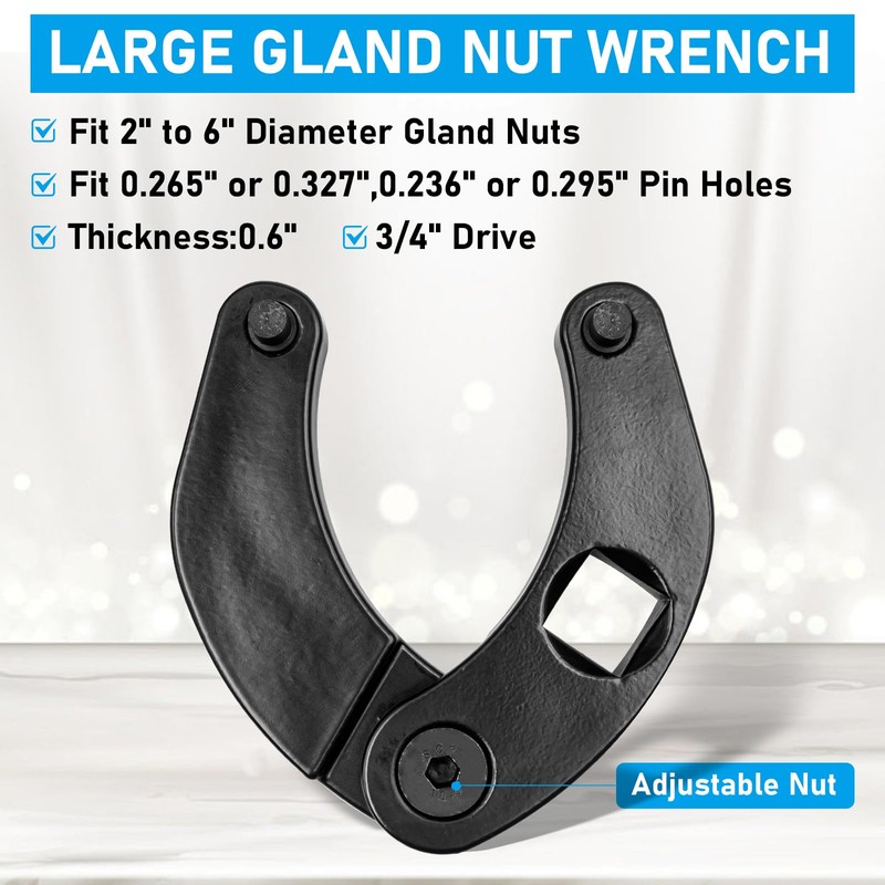 Adjustable Gland Nut Wrench Set of 2 1266 & 7463,