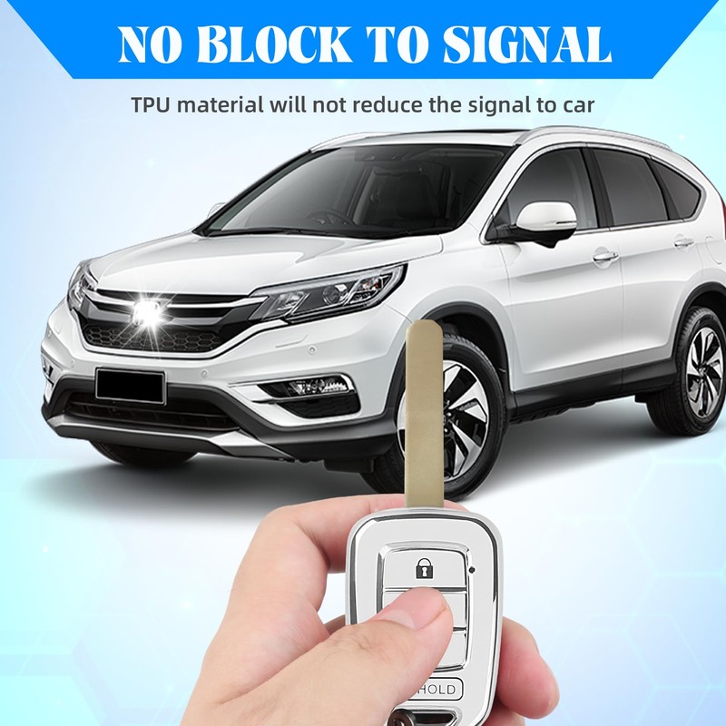 QBUC for Honda Key Fob Cover with Key Chain, for