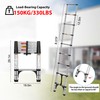 DEZEX Telescoping Ladders 8.5 FT Stainless Steel Ladder - One-Button