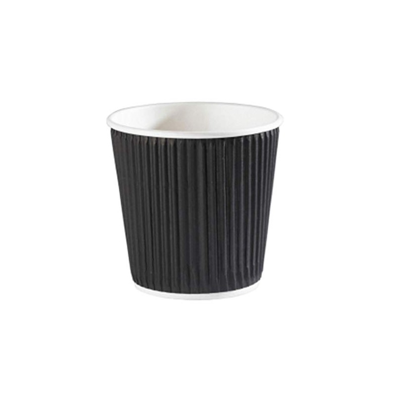 Kraft Black Ripple Disposable Coffee Cups 4oz / 120ml -