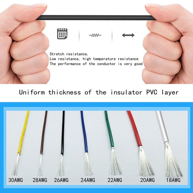 24awg Gauge Electrical Control Wire Flexible Silicon Wire 7 Colors