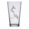 Whidbey Island Map Engraved Pint & Beer Glasses (Set of