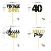 24 Pcs Glitter 40th Birthday Cupcake Toppers for Celebrating Forty
