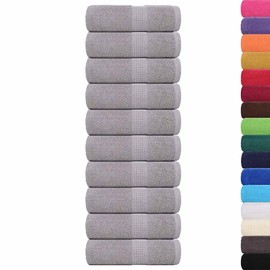 vidaXL 10 pcs Soap Towels/Grey Cotton/Multipurpose 30x30cm/360gsm