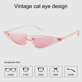DQbhzh Cat Eye Sunglasses Womens Sunglasses 90s Small Frame Sunglasses for Christmas Day，Party，Dress Up (Burgundy/Red + Pink/Pink)
