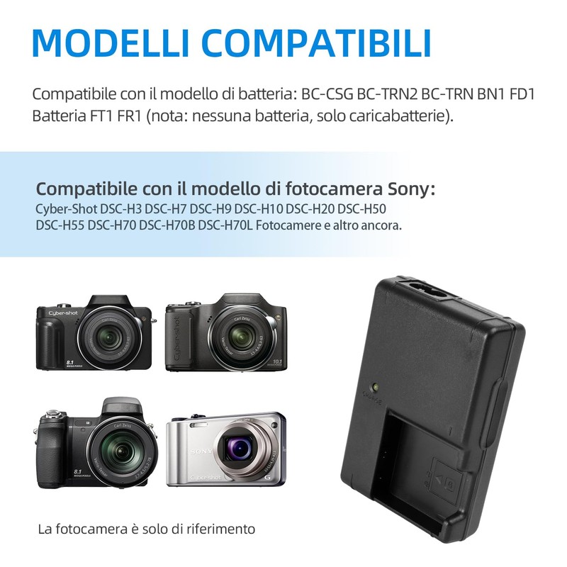 KWTOUL NP-BG1 Caricabatterie compatibile con Sony NP-BG1, NP-FG1, NPBG1