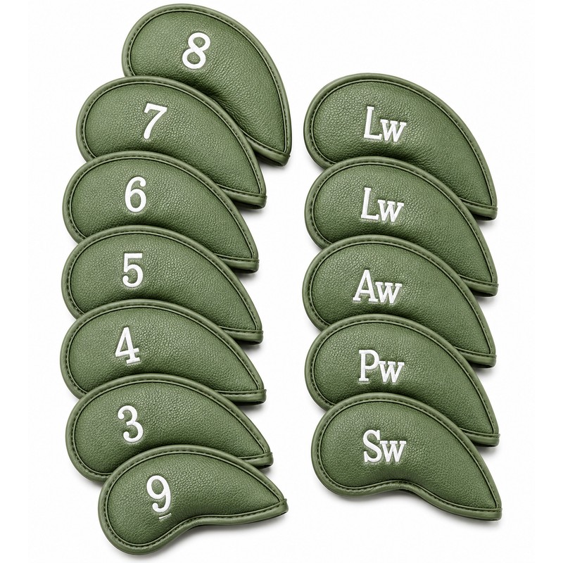 Golf Iron Head Covers Numbers Synthetic Leather Headcover Deluxe Value