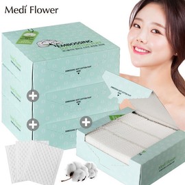 Embossed Soft Cotton Pads 300 Sheets 1+1 +1+1 Total 1200 Sheets / 엠보싱 소프트 화장솜 300매 1+1 +1+1 총1200매