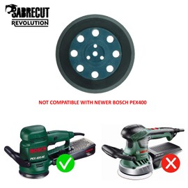 1 x SabreCut OSSCSPB125S 125mm 8 Hole Soft Density Random Orbital Sander Hook & Loop Backing Pad Compatible with Bosch PEX12 PEX125 PEX400 (Old Model ONLY) SKIL 7435H1