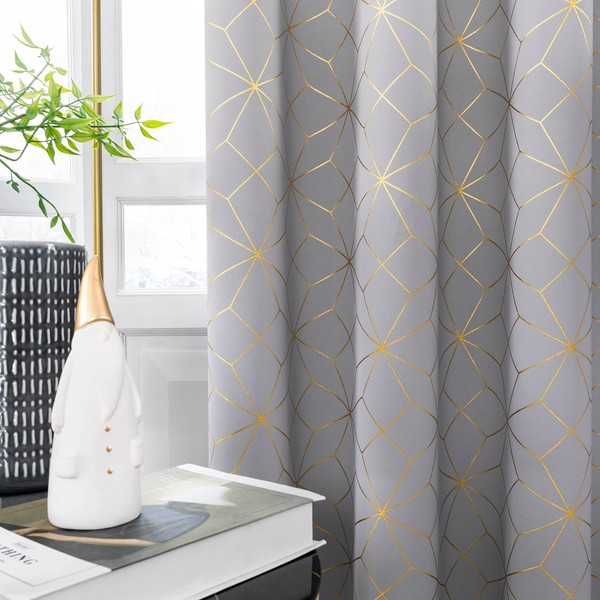Beauoop 100% Blackout Curtains 84 Inches Long for Bedroom Living