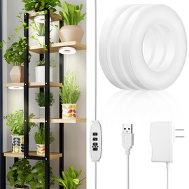 Avkast Ceiling Grow Light for Indoor Plants, 144 LEDs Full Spectrum Grow Lamp, Small Hanging Plant Lamp with Timer Auto On Off 4 8 12 Hrs, 10 Level Dimmable for Plant Shelf, Ideal for Small Plants