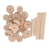 Unfinished Wood Wheels DIY Polished Round Wheel Wooden Pieces for