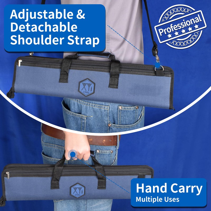 XYJ Chef's Knife Roll Bag Canvas Knife Carrying Case with
