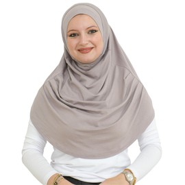 Prien Head Scarf for Women, Long Muslim Hijab Women, Turkish Khimar Scarf, Islamic Clothing, Ready-Made Hijab Headscarves Dresses, Muslim Sports Head Scarf Set, Light Mink