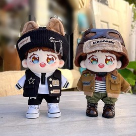 niannyyhouse 10cm 15cm 20cm Plush Doll Clothes Puppy Police Costume with Dress Up Accessories for Hat, T-shirt, Pants, Vest, Plush (15cm)
