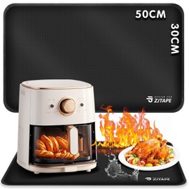 ZJTAPE Feuerfeste Unterlage, Hitzeschutzmatte - 50x30cm, Hitzebeständige Matte für Arbeitsplattenschutz, Rutschfest & Wasserdicht Silikonmatten für Mikrowelle, Airfryer, Kaffeemaschine