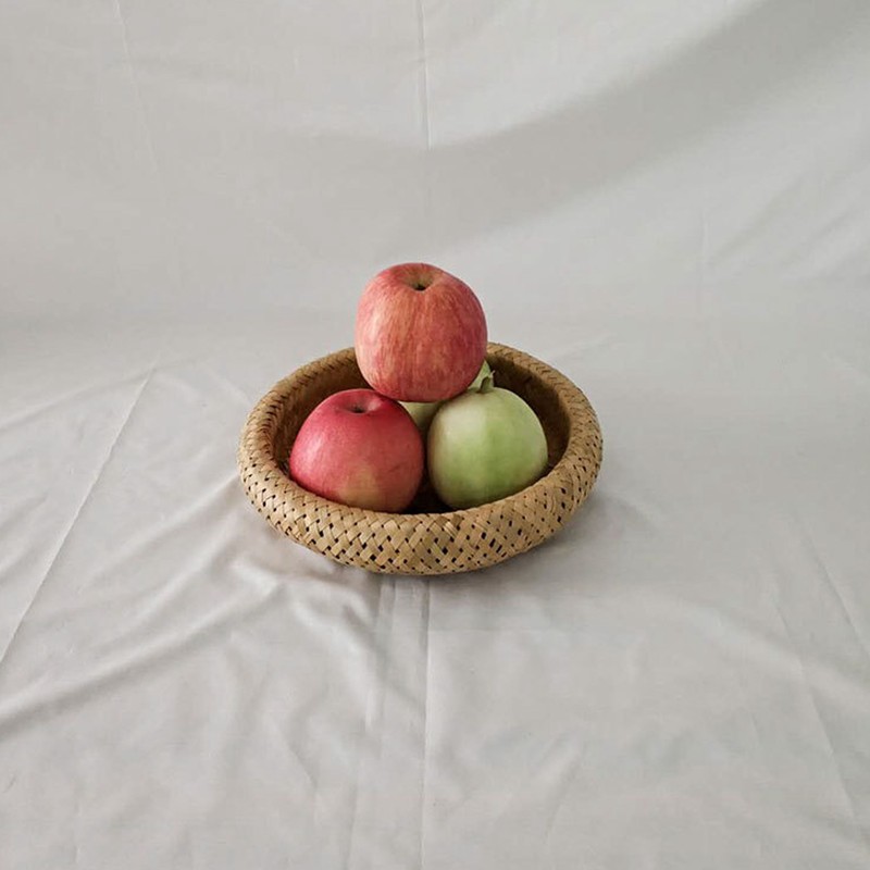 Round Bread Baskets Bamboo Hand Woven Fruits Vegetable Storage Basket