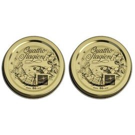 Bormioli Rocco 3-3/8", 86mm Quattro Stagioni Lids, 2 pack, Gold