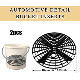 MUQIDA 2 PCS Car Wash Bucket Insert, Grit Guard Insert Removes Dirt Debris for Car Detailing Cleaning, Auto Detail Grit Trap Fits 12 Inch Diameter or 3-5 Gallon Bucket (Black)