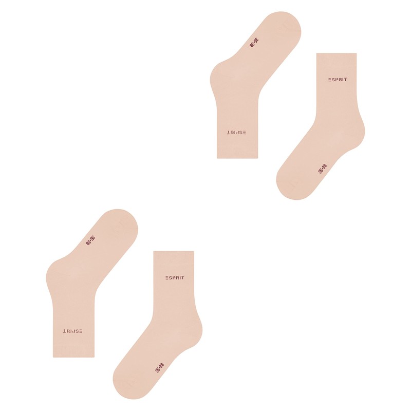 Esprit 2-Pack Women’s Plain Cotton Socks, Black/Grey, Many Other Colours,