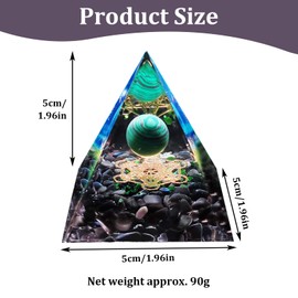 1.96 Inch Healing Stone Energy Pyramid Healing Chakra Pyramid Amethyst Chakra Pyramid for Healing Meditation Reiki Crystal Pyramid Gemstones Healing Stones Desktop Ornament Home Decoration for