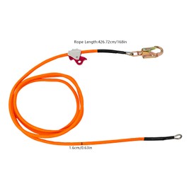 CRYBY Sling Device, Steel Wire Core Flipline Kit Tree Climbing Lanyard with Elastic Rope & Triple Locking Carabiner, Steel Core Positioning Rope Flipline System for Fall Protection and Arborist