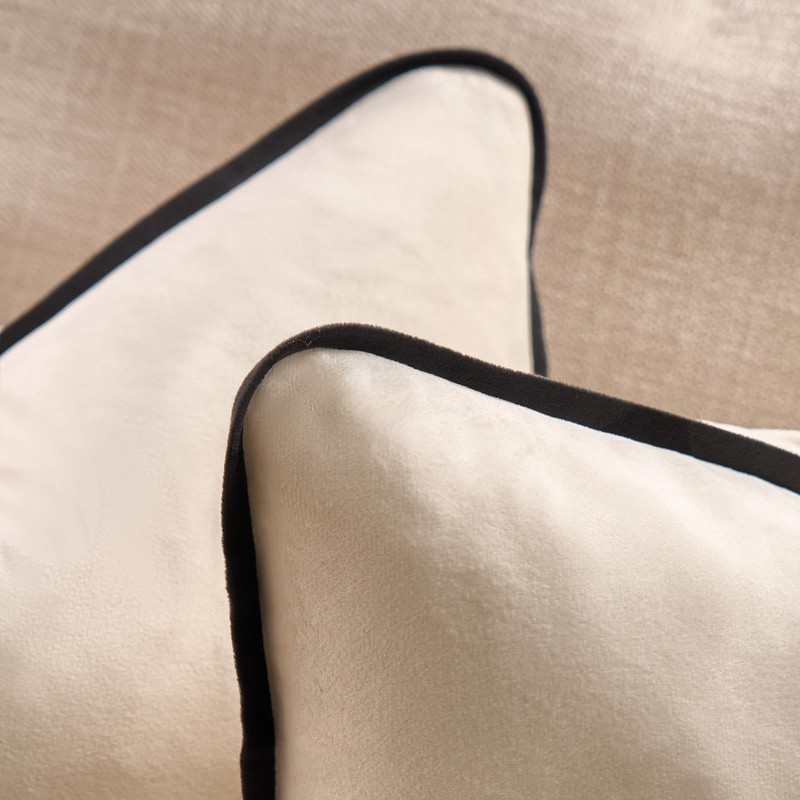 OHS Cushion Covers 4 Pack Matte Velvet Piped Edge Cushion