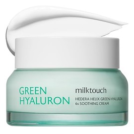 MILKTOUCH Crema calmante Green Hyaluron 6-Second: gel hidratante para pieles sensibles, secas y grasas. Reduce el enrojecimiento, la irritación y las 