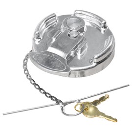 Tapa de combustible, tapa de combustible diésel con bloqueo de aluminio estilo palanca de 4 pulgadas, compatible con semircamiones Peterbilt 1972-2017 | Sustituye a la tapa de gas # 11-04859-200 600212