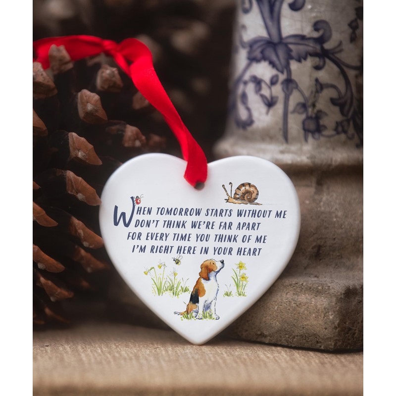 Image Industry Beagle Memorial Ceramic Heart Keepsake Gift