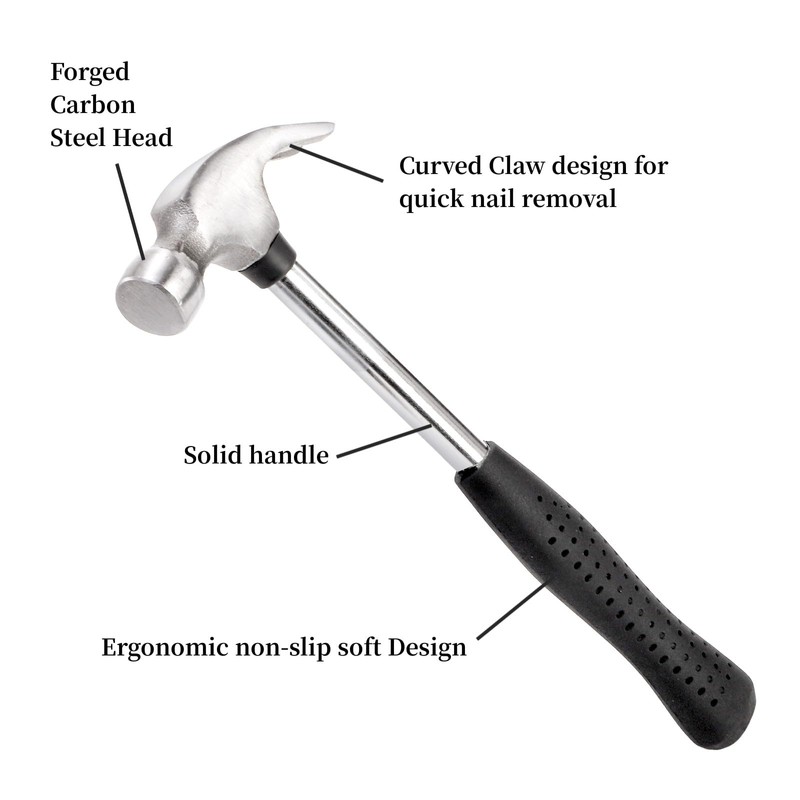 Mezchi 8 Pack 8 Oz Small Claw Hammer Set, Mini