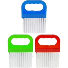 OFXDD Cheese Crinkle Chopper - Pack of 3 - Carrot Wavy Slicer - Vegetable Steel Crinkle Knife - Fruit Stainless Handle Cutter