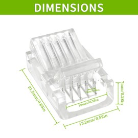 EPLZON 5 Pin 10 mm LED Strip Connector LED Light Connector Strip to Wire Quick Connector RGB Lights Adapter Clear Unwired Gapless Track Lighting Connector for 5050 LED RGB Strip Light(20pcs)