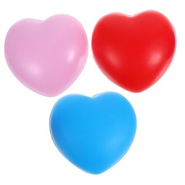 FOMIYES 3pcs Stress Balls Heart Shaped Stress Balls Grip Strength Finger Exercise Balls Hand Therapy Balls for Seniors Kids and Coworkers