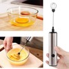 Stainless Steel Electric Milk Frother Handheld Egg Beater USB Charging