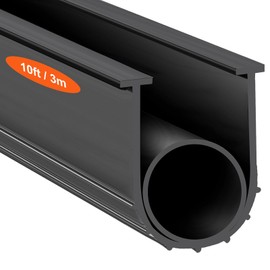 VEVOR Garage Door Seals Bottom Rubber, U Shape +O Ring Garage Door Weather Stripping, Universal Weatherproof Threshold Buffering Sealing Rubber, 5/16 inch T-Ends and 3 3/4 inch Width (10 Ft, Black)