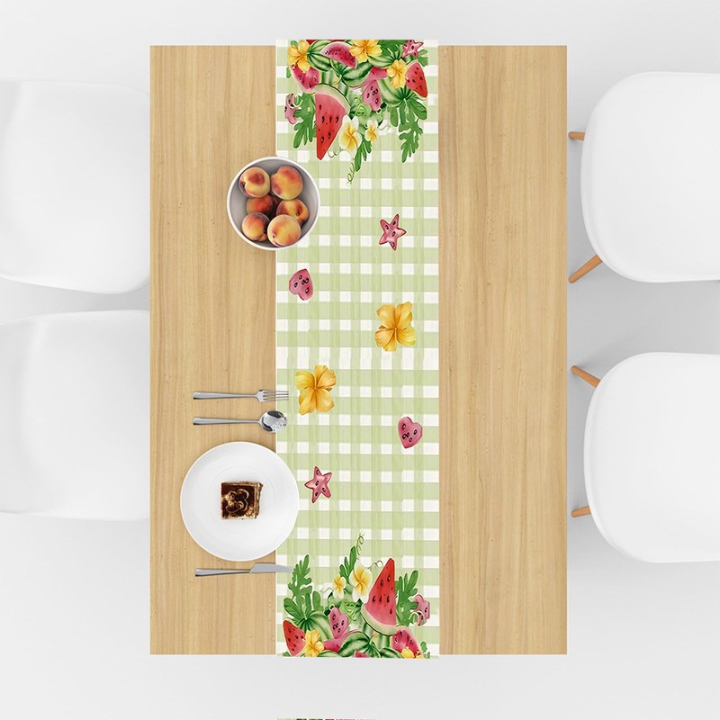 BSITSSS Summer Table Runner, Watermelon Table Runners for Dining Table,